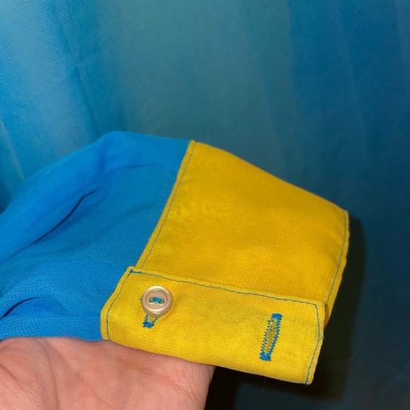 AMERICAN APPAREL Color Block Chiffon Shirt - Picture 7 of 8